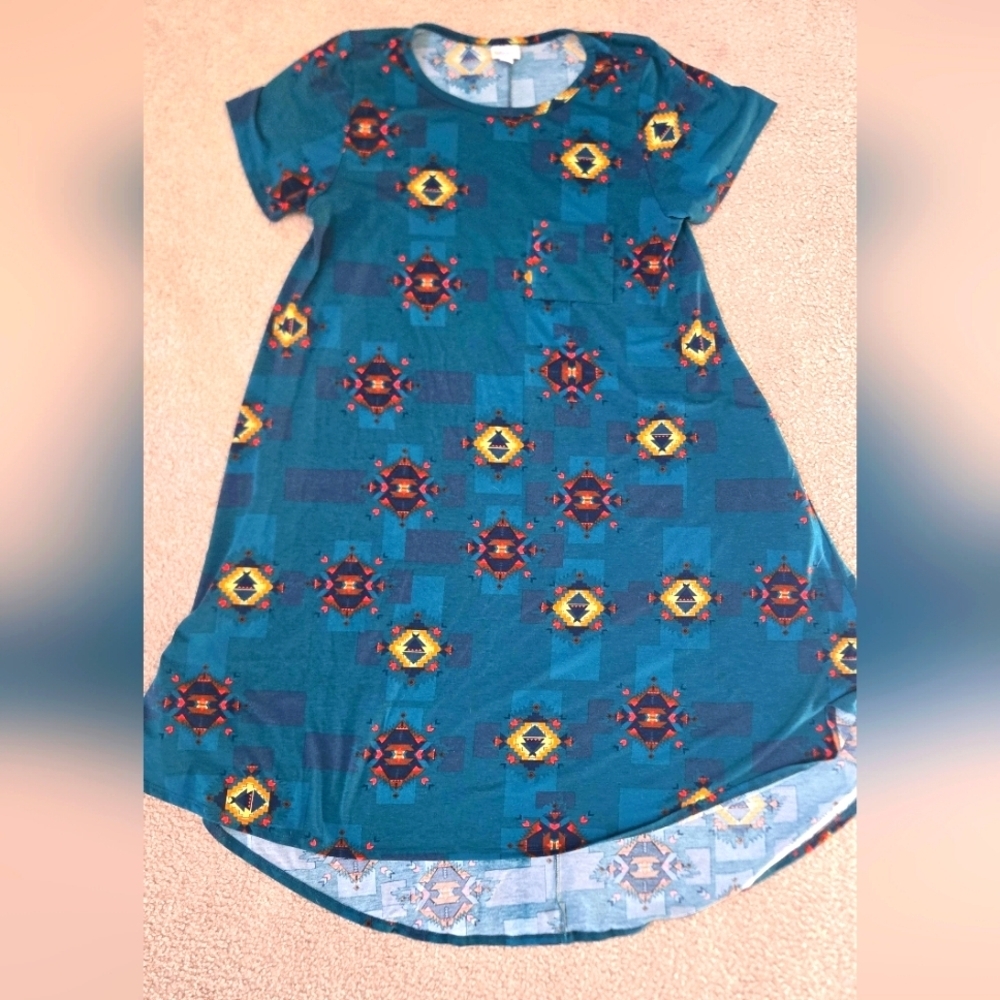 Lularoe Teal T-shirt Dress Size XL